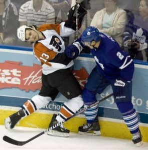Luke Schenn will be a fixture on the Toronto blueline for sometime.  (Picture courtsy of yahoo.com)