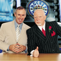 Ron MacLean (left) made his first guest appearance on the IllegalCurve.com Radio Show. (Picture courtesy of cbc.ca)