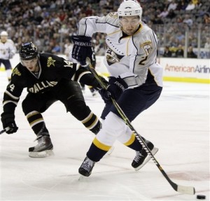 The Predators will be getting Dan Hamhuis back in the lineup on Wednesday. (Picture courtesy of yahoo.com)