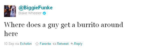 Blake Wheeler Burrito