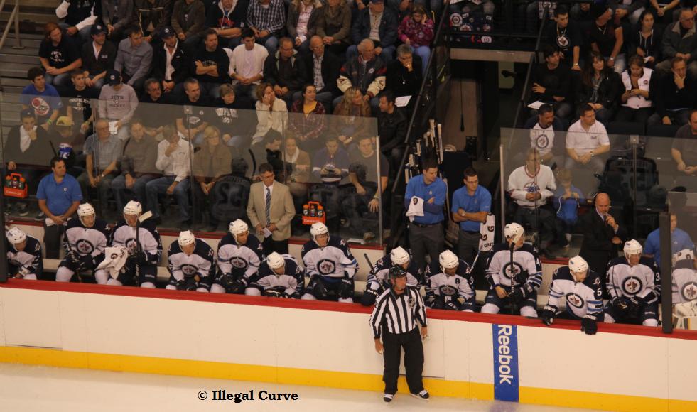 Jets Exhibition Game bench intensity