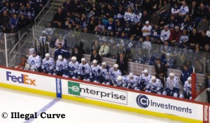 Leafs bench vs. Jets