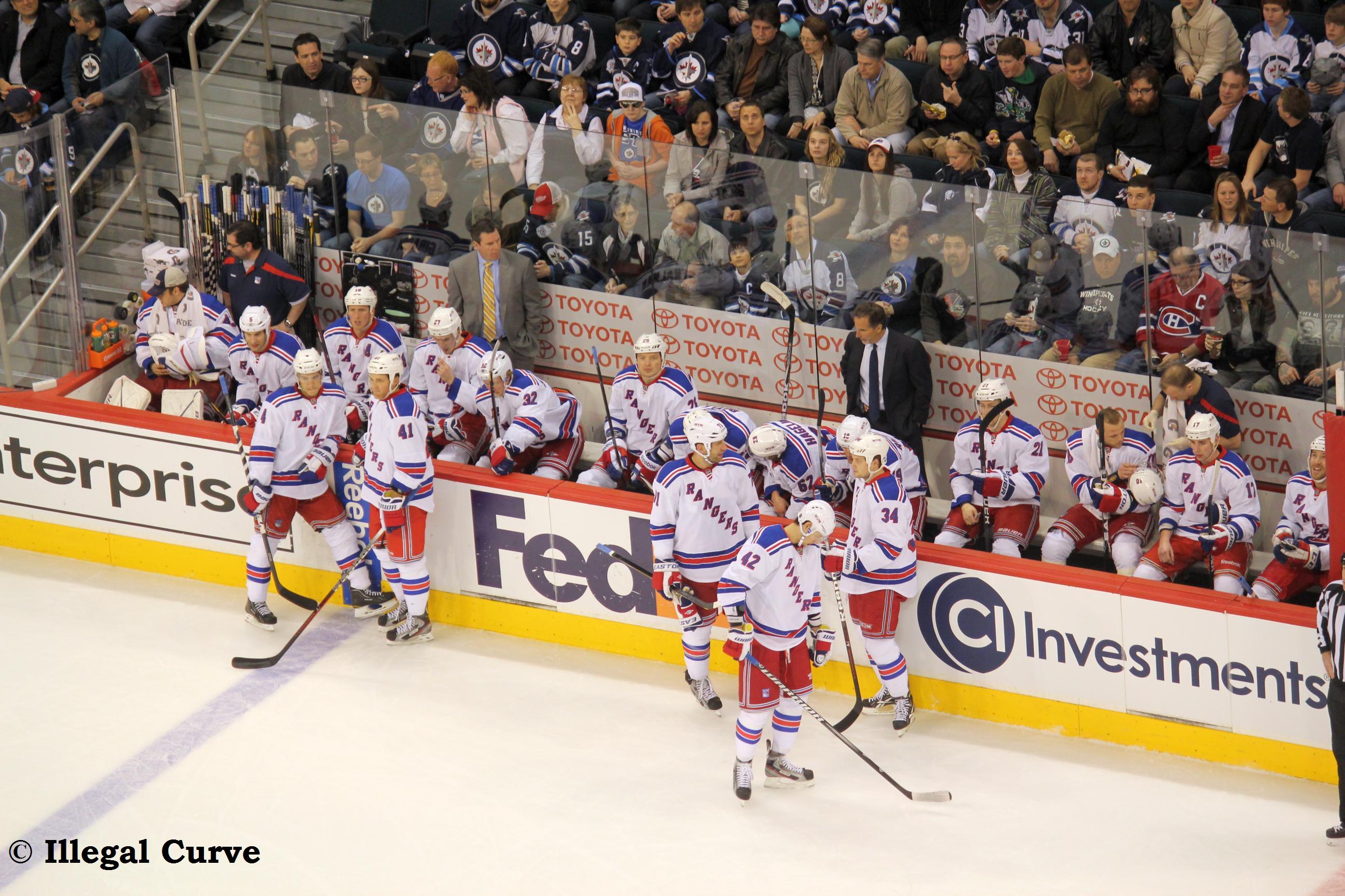 Rangers bench March 28