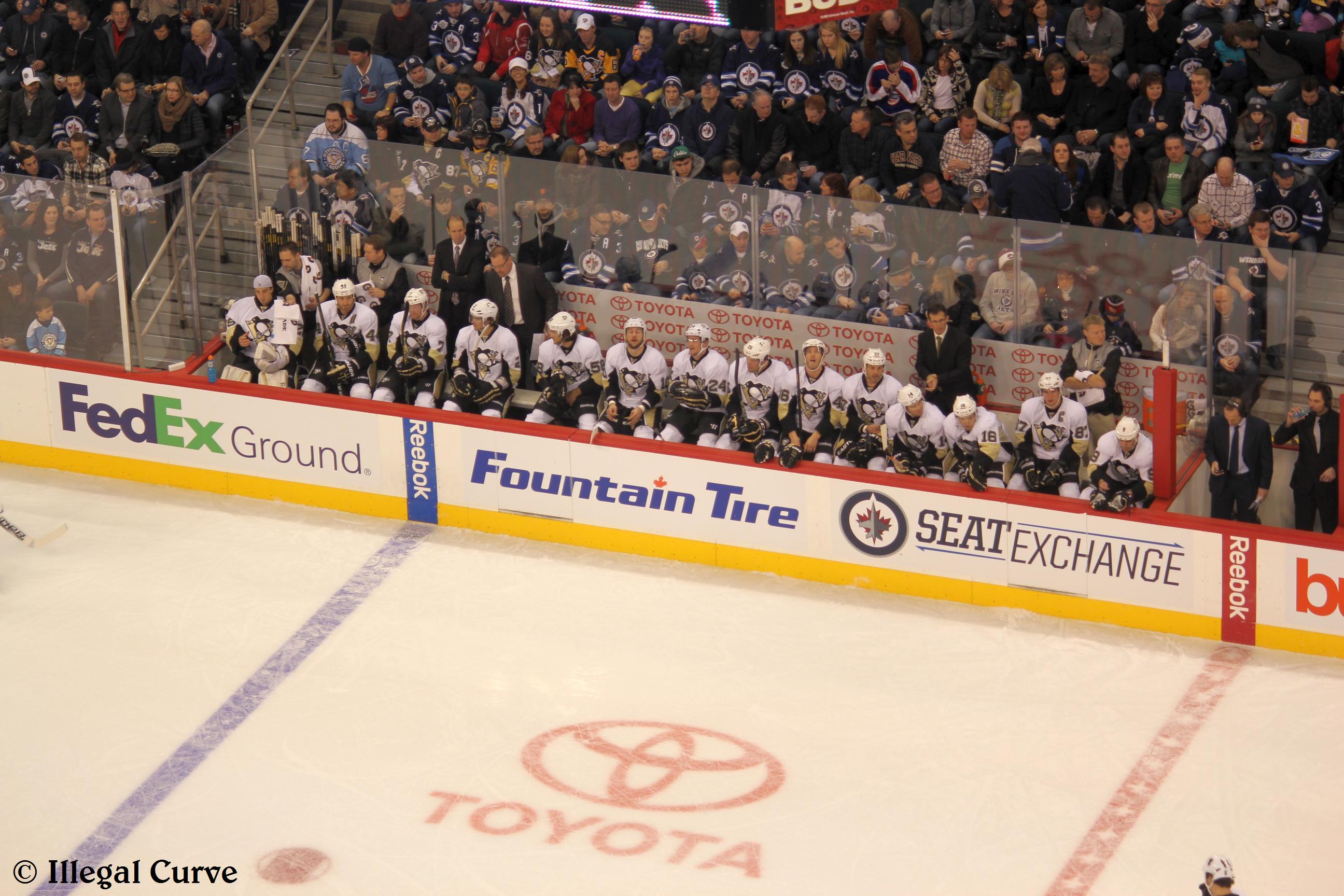 January 25 2013 Penguins bench