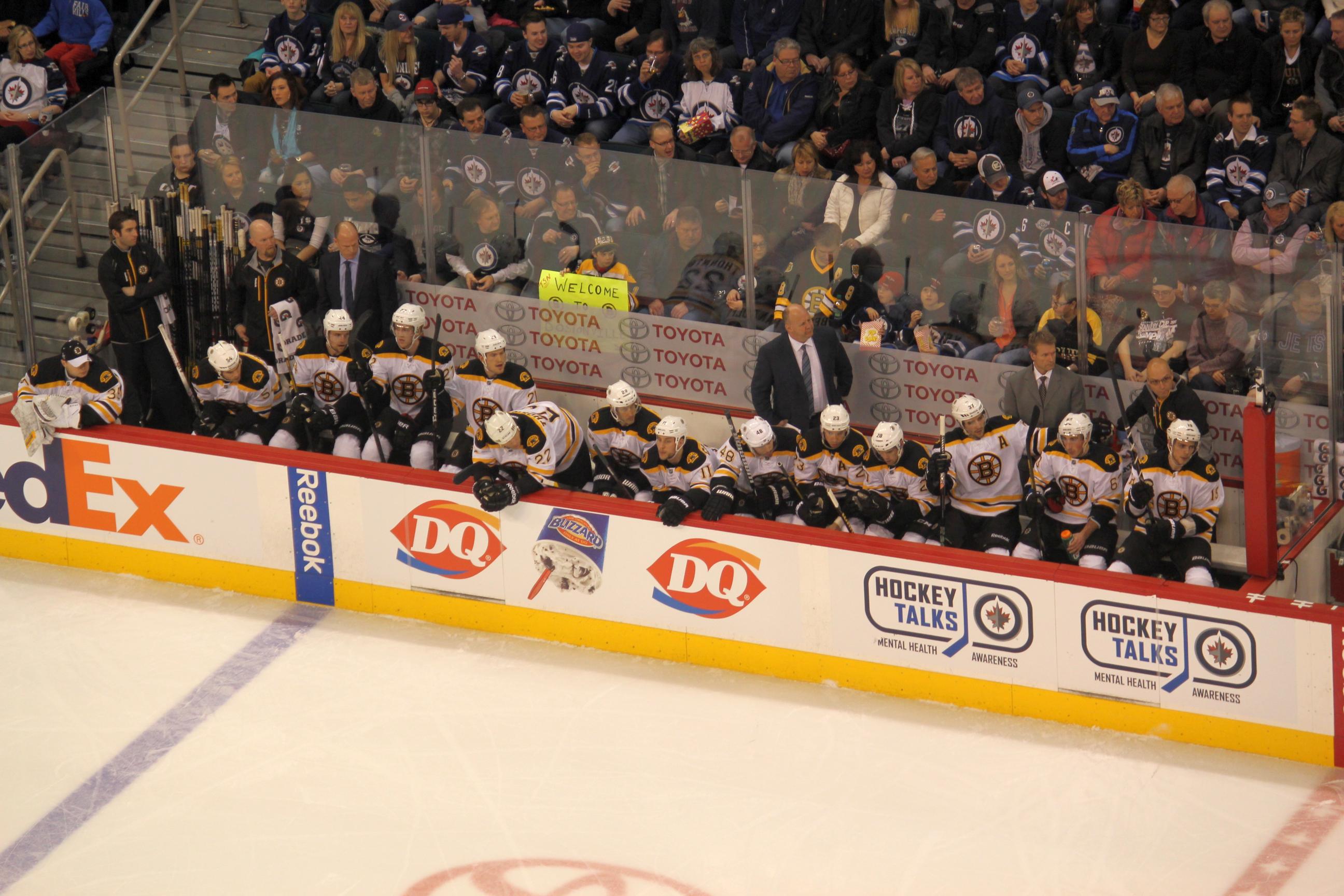 Feb 17 2013 Bruins bench