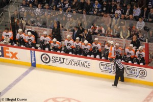 Flyers bench - Feb 12, 2013