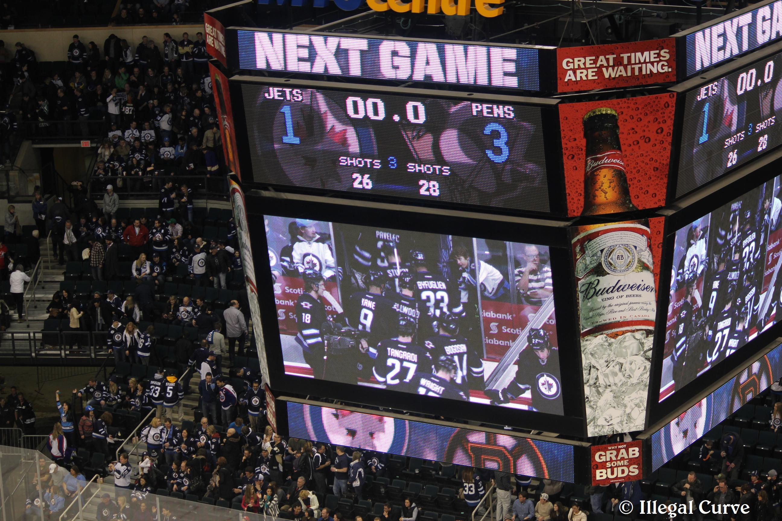 Jets lose to Pens 3 1