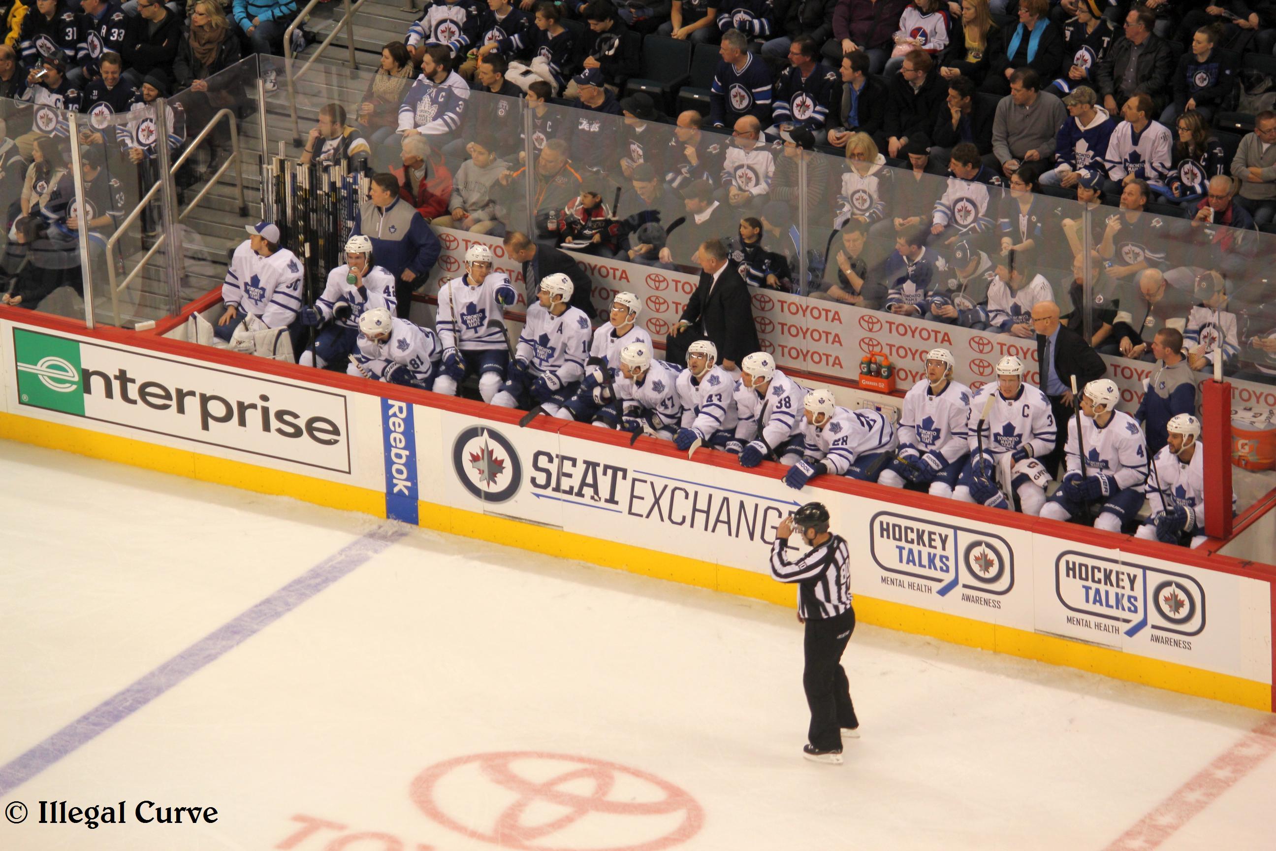 Leafs bench Feb 7 2013