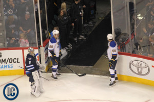 Steen and Paajarvi wait for stretcher
