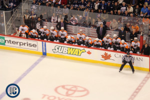 Flyers bench (November 15, 2013)