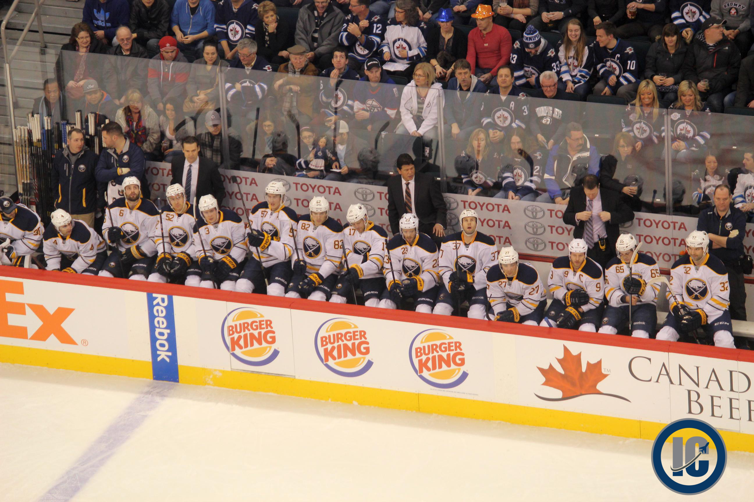 Sabres bench Dec 31 2013