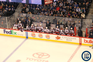 Blue Jackets bench (January 11, 2014)