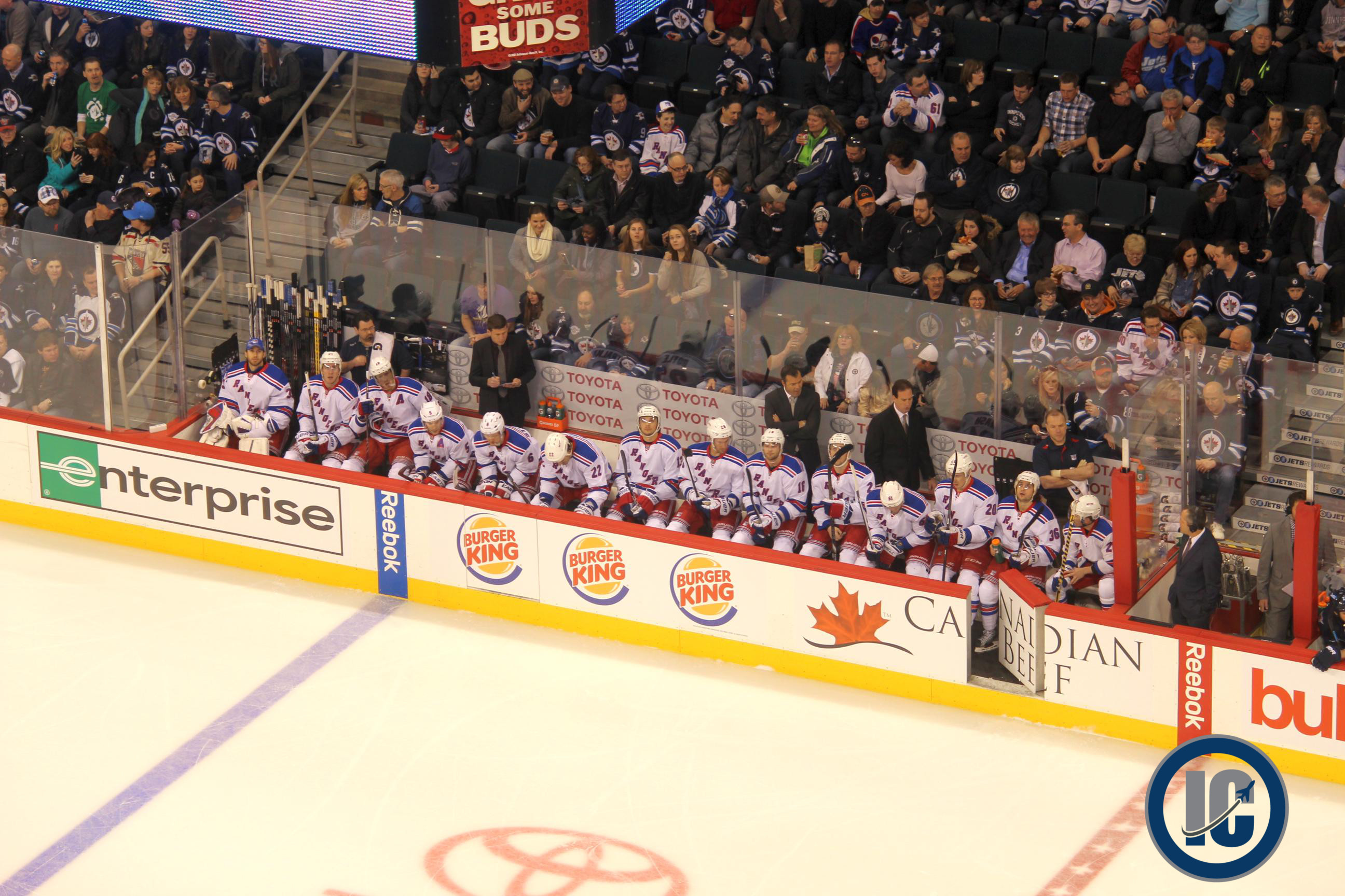 Rangers bench March 14 2014