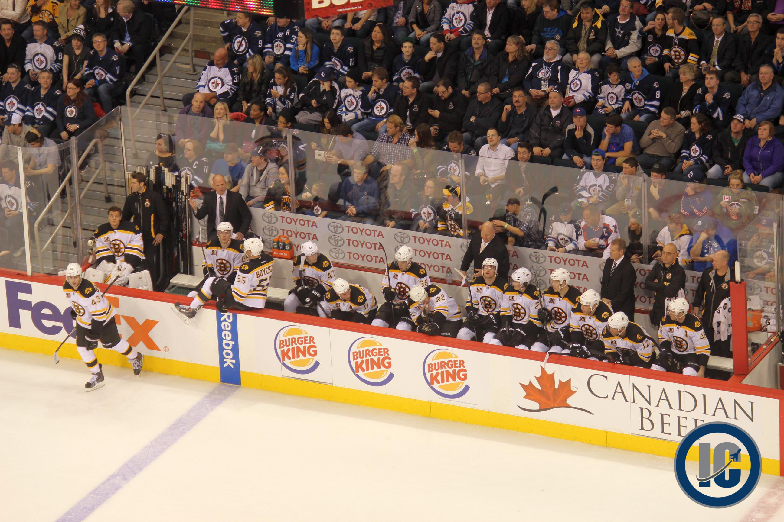 Bruins bench April 10 2014