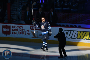 Ladd salutes the crowd