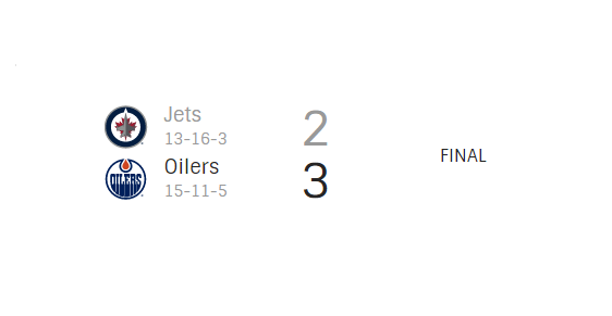 Oilers 3 Jets 2