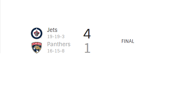 Jets 4 Panthers 1