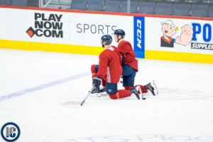 Morrissey and Trouba at practice
