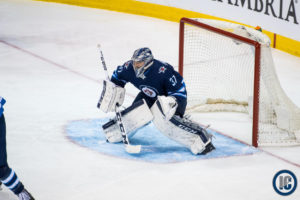 Connor Hellebuyck ready to face shot