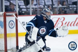 Connor Hellebuyck pre game