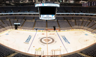 Inside Bell MTS Place at playoffs