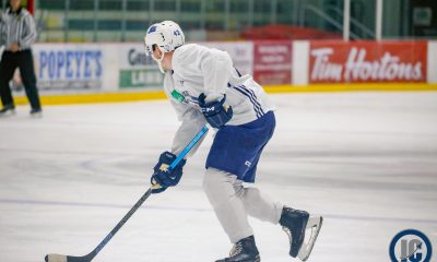 Nathan Smith with puck at Dev Camp