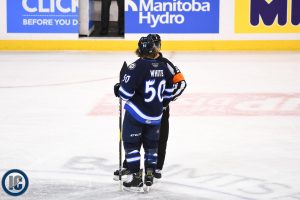 Ryan White chatting with ref