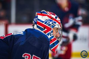 Connor Hellebuyck side profile heritage classic