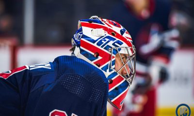 Connor Hellebuyck side profile heritage classic