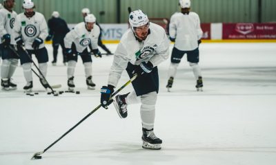 Mark Scheifele shooting at training camp by Tyler Esqivel