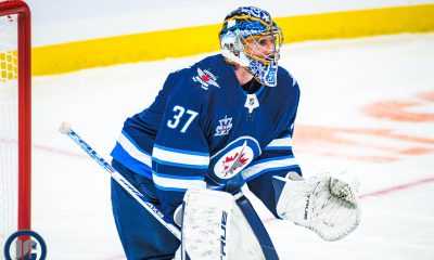 Connor Hellebuyck ready in his net