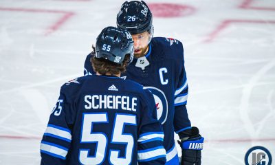Scheifele and Wheeler discussion on the ice