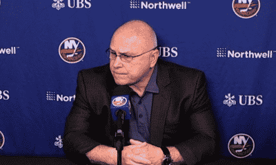 Barry Trotz at the mic