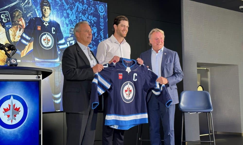 Winnipeg Jets introductory press conference naming Adam Lowry as new