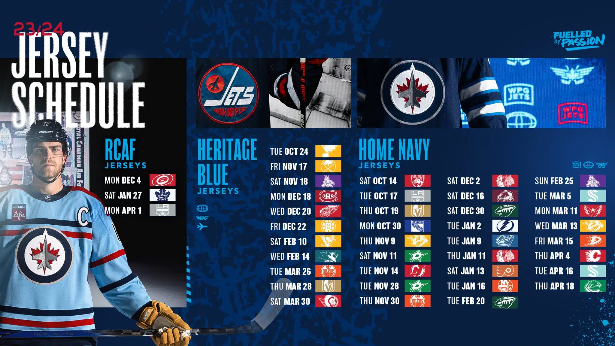 Winnipeg Jets release home jersey schedule – Illegal Curve Hockey