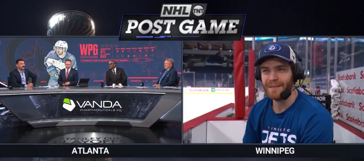 NHL on TNT | Jets captain Adam Lowry speaks to the panel after his double OT Game 7 winner