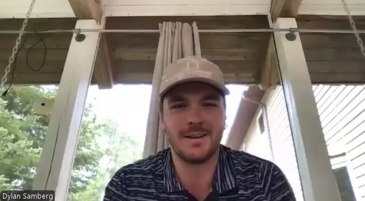 Media availability with Winnipeg Jets defenceman Dylan Samberg after signing his three-year deal